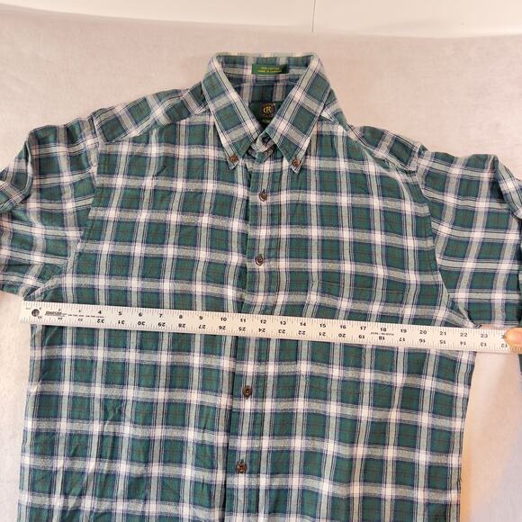 Club Room Flannel Button Shirt Men's M 100% Cotton Long Sleeve Buttondown Collar - Picture 7 of 9
